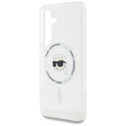 MagSafe-deksel for Samsung Galaxy S25 S931, Karl Lagerfeld, IML Karl's Head, Hvit