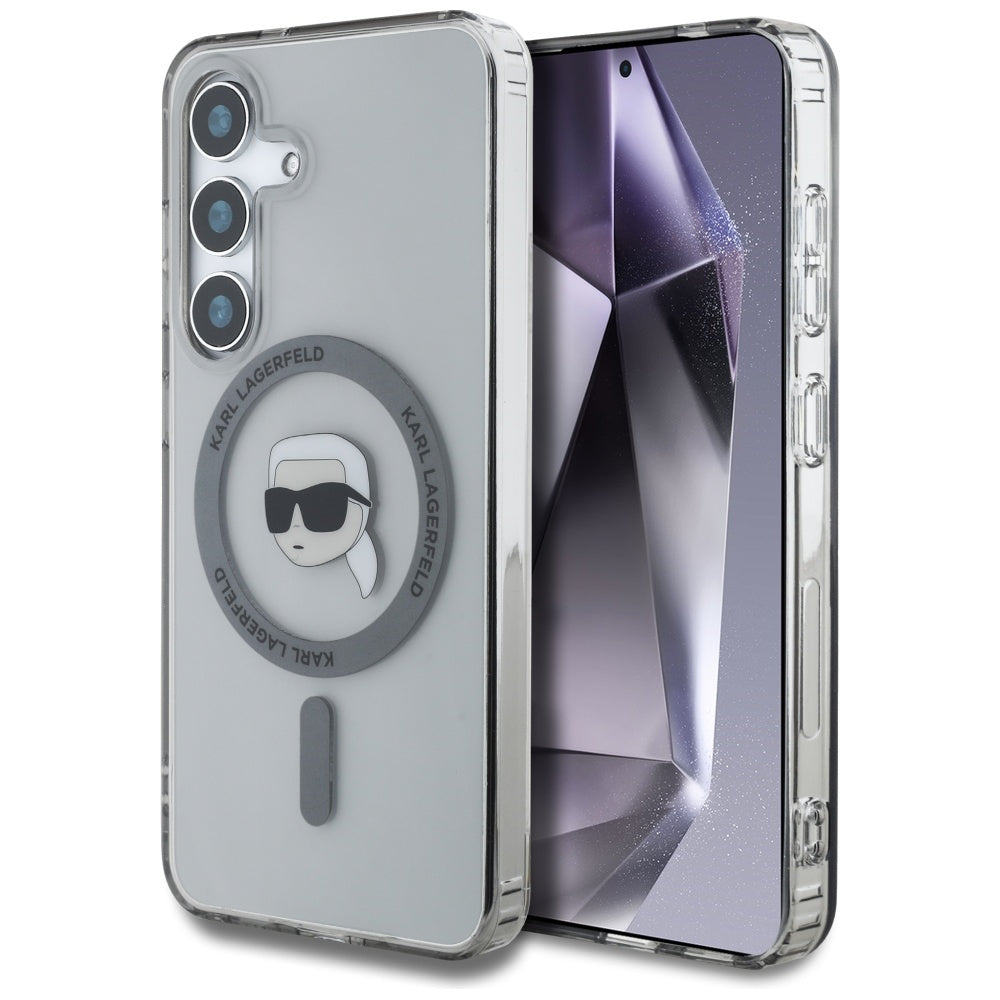 MagSafe-deksel for Samsung Galaxy S25 S931, Karl Lagerfeld, IML Karl's Head, Svart