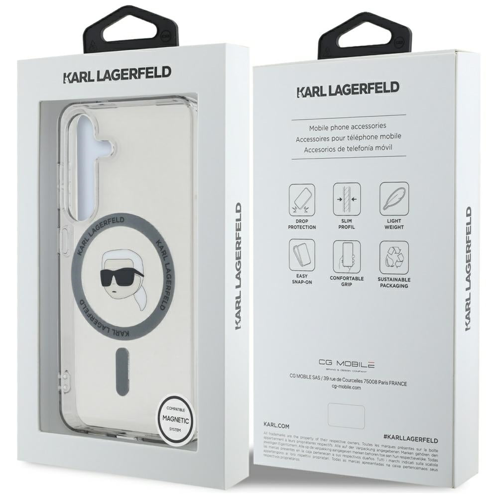 MagSafe-deksel for Samsung Galaxy S25 S931, Karl Lagerfeld, IML Karl's Head, Svart