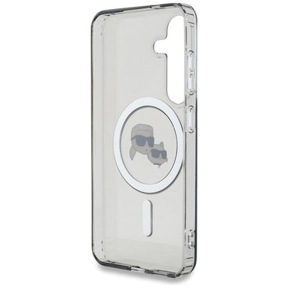 MagSafe-deksel for Samsung Galaxy S25 S931, Karl Lagerfeld, IML Metal Karl & Choupette's Heads, Svart