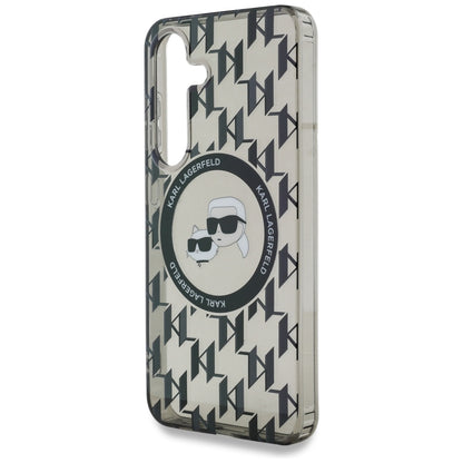 MagSafe-deksel for Samsung Galaxy S25 S931, Karl Lagerfeld, IML Monogram Karl & Choupette's Heads, Svart