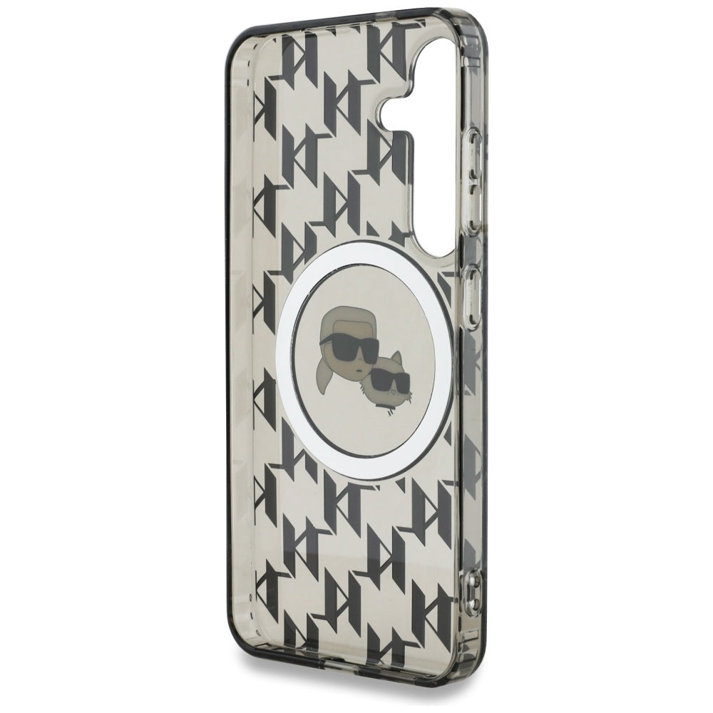 MagSafe-deksel for Samsung Galaxy S25 S931, Karl Lagerfeld, IML Monogram Karl & Choupette's Heads, Svart