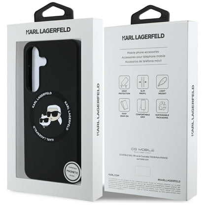 MagSafe-deksel for Samsung Galaxy S25 S931, Karl Lagerfeld, Silicone Double Heads, Svart