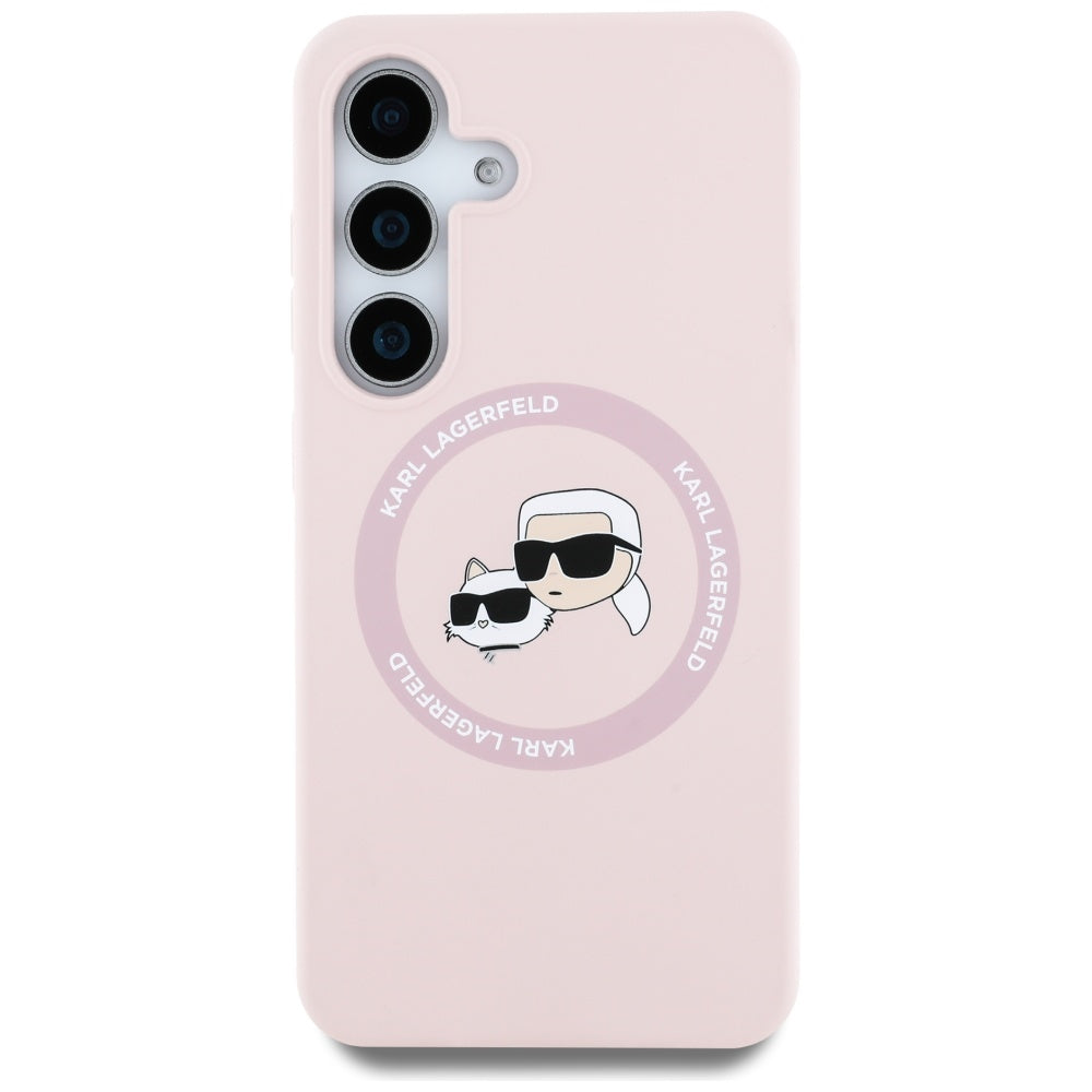 MagSafe-deksel for Samsung Galaxy S25 S931, Karl Lagerfeld, Silicone Double Heads, Rosa