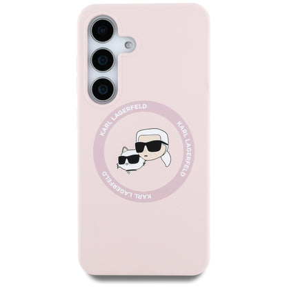 MagSafe-deksel for Samsung Galaxy S25 S931, Karl Lagerfeld, Silicone Double Heads, Rosa