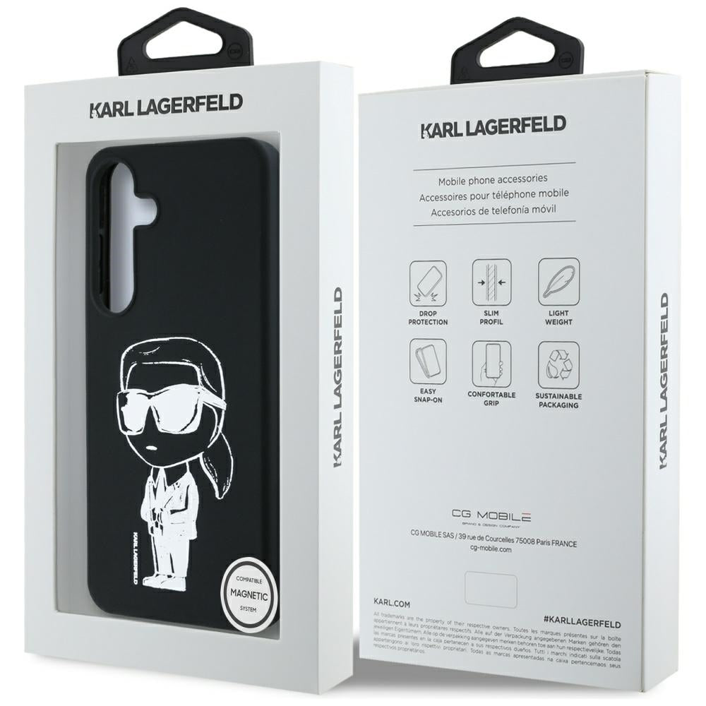 MagSafe-deksel for Samsung Galaxy S25 S931, Karl Lagerfeld, Silicone Graffiti, Svart