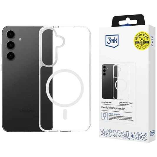 MagSafe-deksel for Samsung Galaxy S25 S931 / S24 S921, 3MK, Armor MagCase, Transparent