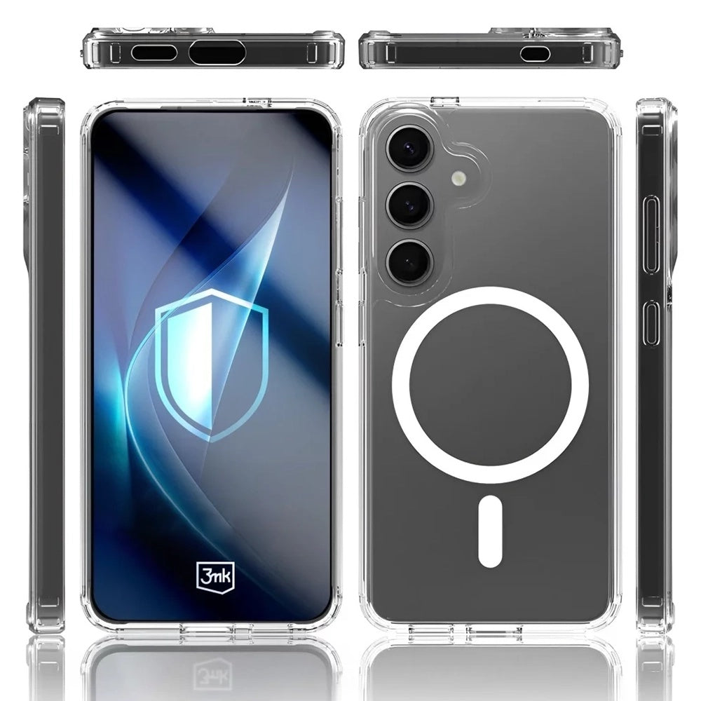 MagSafe-deksel for Samsung Galaxy S25 S931 / S24 S921, 3MK, Armor MagCase, Transparent