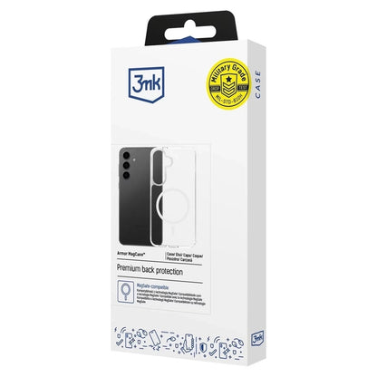 MagSafe-deksel for Samsung Galaxy S25 S931 / S24 S921, 3MK, Armor MagCase, Transparent