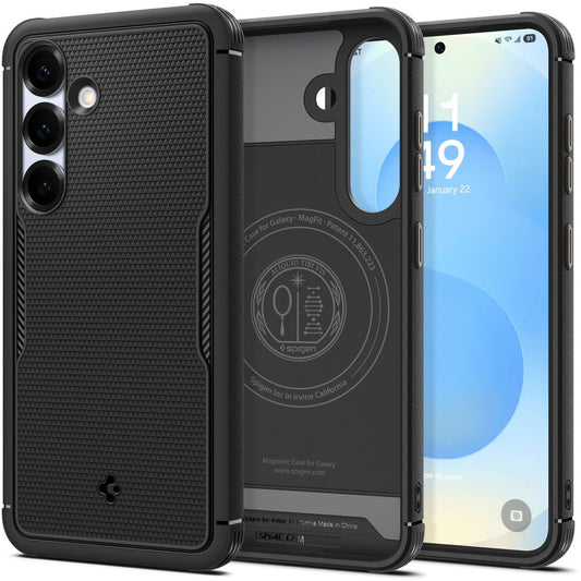 MagSafe-deksel for Samsung Galaxy S25 S931, Spigen, Core Armor, Matt Svart