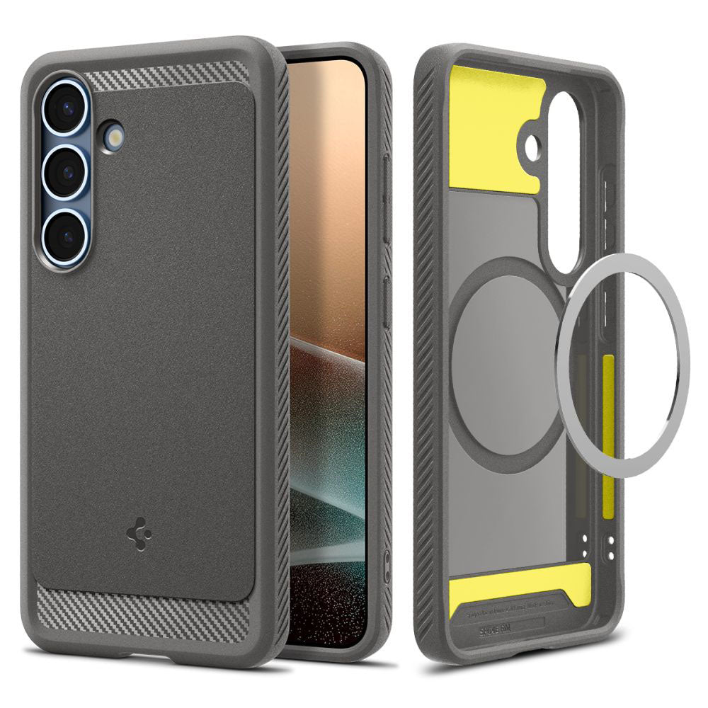 MagSafe-deksel for Samsung Galaxy S25 S931, Spigen, Rugged Armor, Grå ACS08999