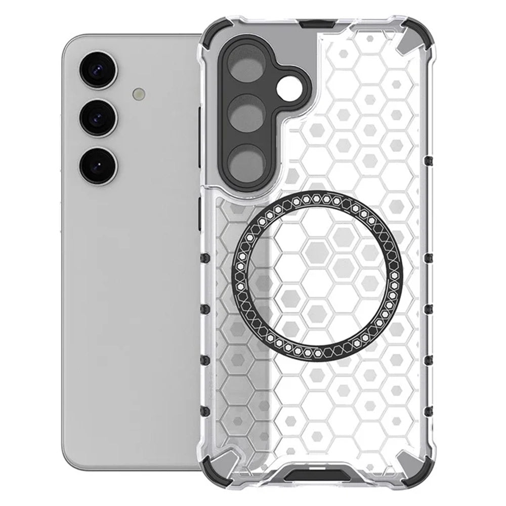 MagSafe-deksel for Samsung Galaxy S25 S931, Techsuit, HoneyComb Shield, hvit