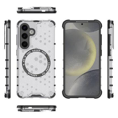 MagSafe-deksel for Samsung Galaxy S25 S931, Techsuit, HoneyComb Shield, hvit