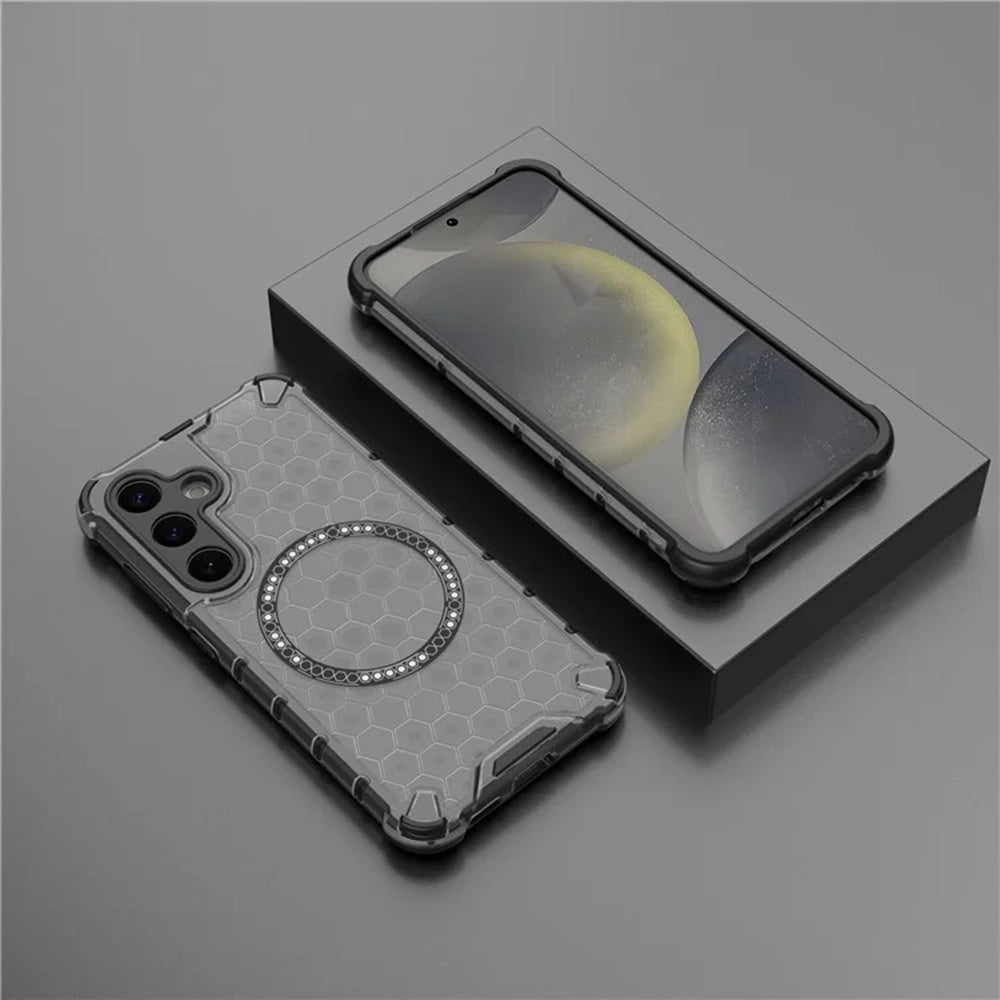MagSafe-deksel for Samsung Galaxy S25 S931, Techsuit, HoneyComb Shield, svart