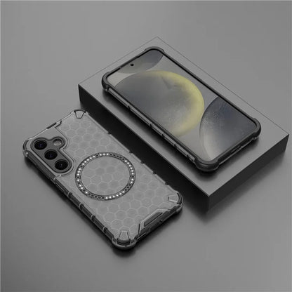 MagSafe-deksel for Samsung Galaxy S25 S931, Techsuit, HoneyComb Shield, svart