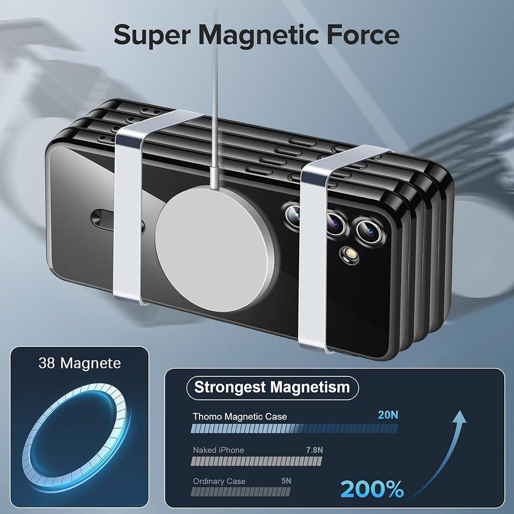 MagSafe-deksel for Samsung Galaxy S25 S931, Techsuit, Luxury Crystal, Mørk blå