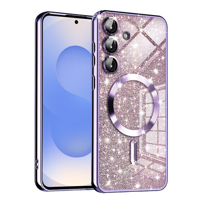 MagSafe-deksel for Samsung Galaxy S25 S931, Techsuit, Luxury Glitter, Lys lilla
