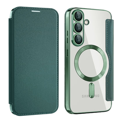 MagSafe-deksel for Samsung Galaxy S25 S931, Techsuit, SmartMag Book, Grønn
