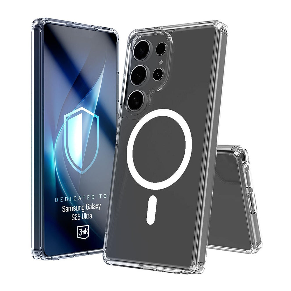 MagSafe-deksel for Samsung Galaxy S25 Ultra S938, 3MK, Armor MagCase, Transparent