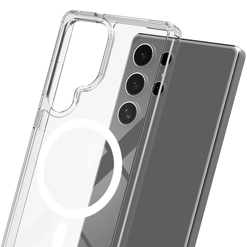 MagSafe-deksel for Samsung Galaxy S25 Ultra S938, 3MK, Armor MagCase, Transparent