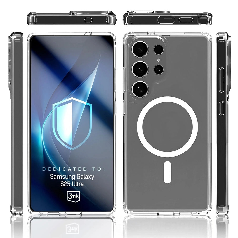 MagSafe-deksel for Samsung Galaxy S25 Ultra S938, 3MK, Armor MagCase, Transparent