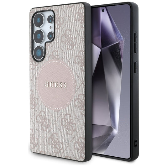 MagSafe deksel for Samsung Galaxy S25 Ultra S938, Guess, 4G Circle Classic Logo, Rosa