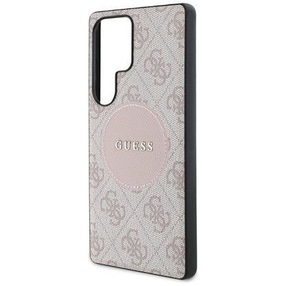 MagSafe deksel for Samsung Galaxy S25 Ultra S938, Guess, 4G Circle Classic Logo, Rosa