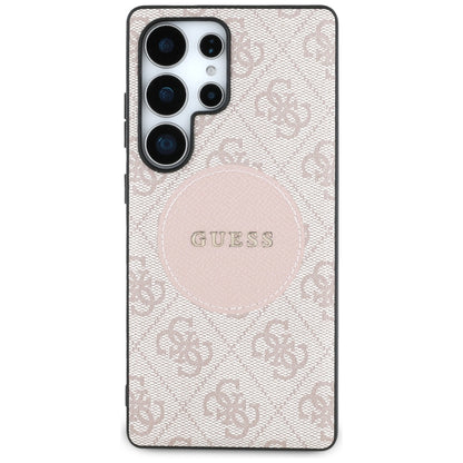 MagSafe deksel for Samsung Galaxy S25 Ultra S938, Guess, 4G Circle Classic Logo, Rosa