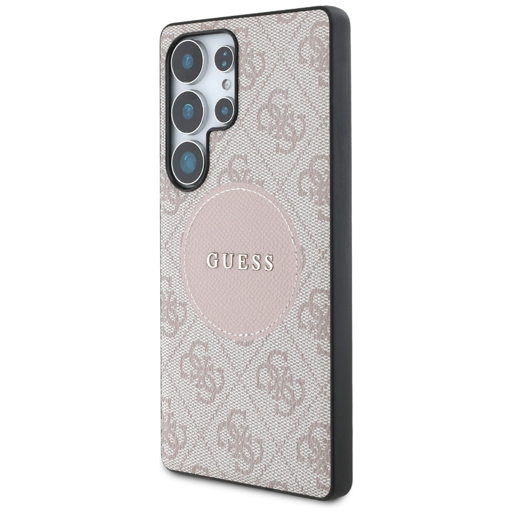 MagSafe deksel for Samsung Galaxy S25 Ultra S938, Guess, 4G Circle Classic Logo, Rosa