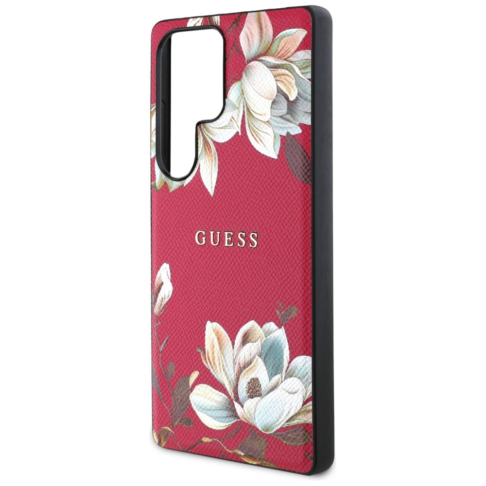 MagSafe-deksel for Samsung Galaxy S25 Ultra S938, Guess, Grained Flowers, Fuchsia