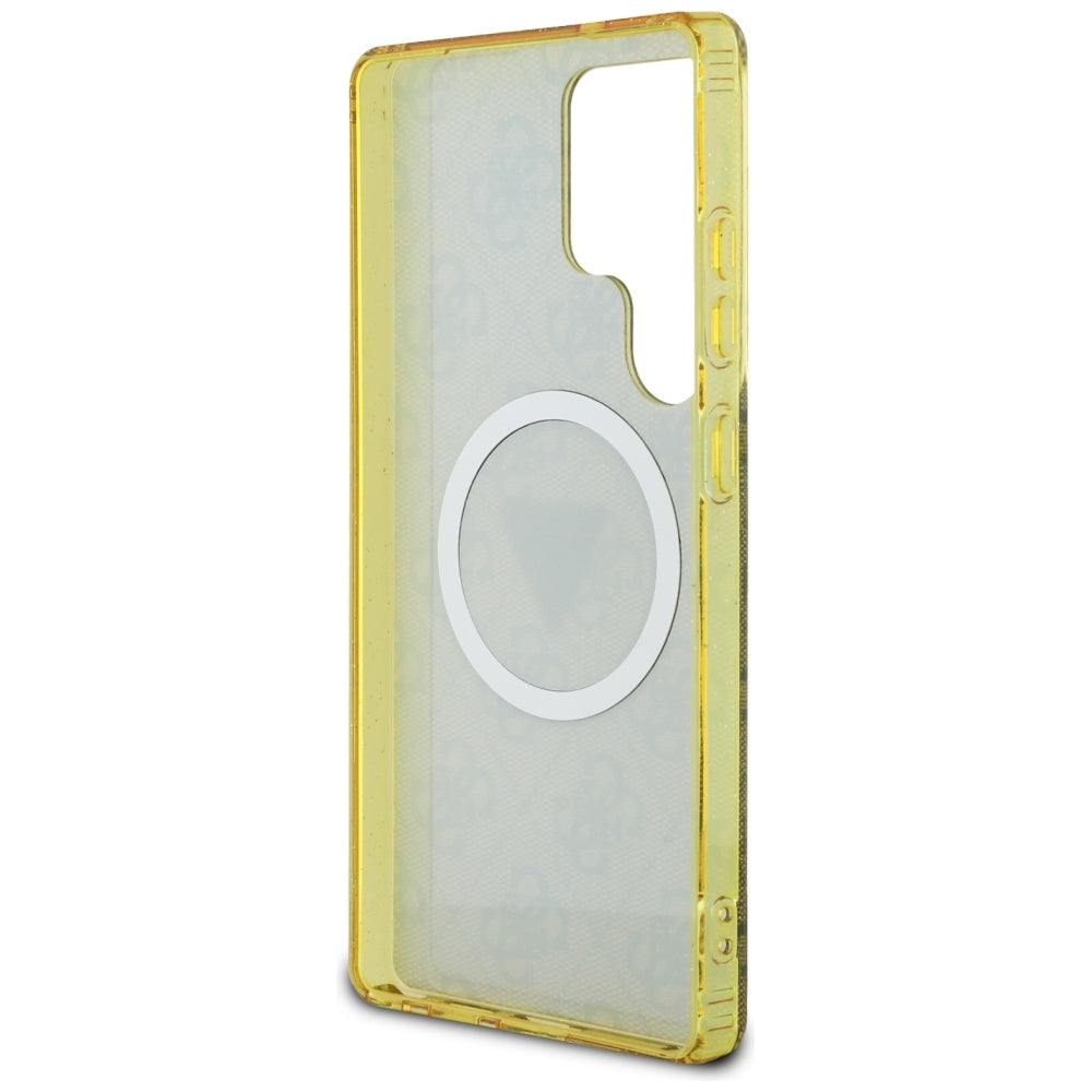 MagSafe-deksel for Samsung Galaxy S25 Ultra S938, Guess, IML Glitter 4G Circle Triangle, Brun