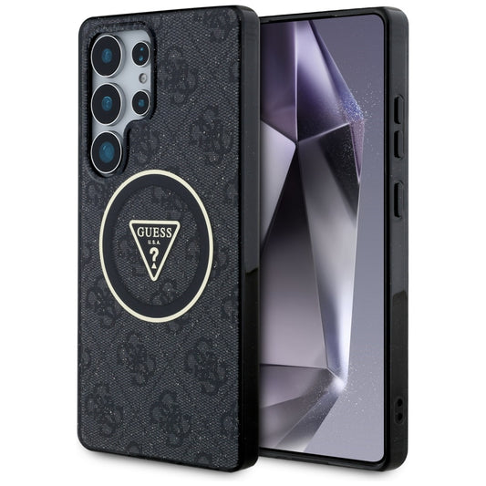 MagSafe-deksel for Samsung Galaxy S25 Ultra S938, Guess, IML Glitter 4G Circle Triangle, Svart