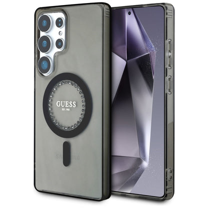 MagSafe-deksel for Samsung Galaxy S25 Ultra S938, Guess, IML Rhinestone, Svart