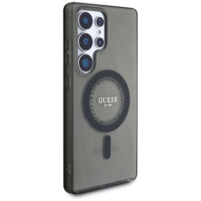 MagSafe-deksel for Samsung Galaxy S25 Ultra S938, Guess, IML Rhinestone, Svart