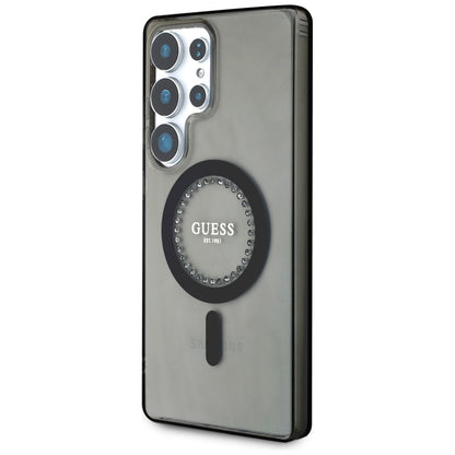MagSafe-deksel for Samsung Galaxy S25 Ultra S938, Guess, IML Rhinestone, Svart
