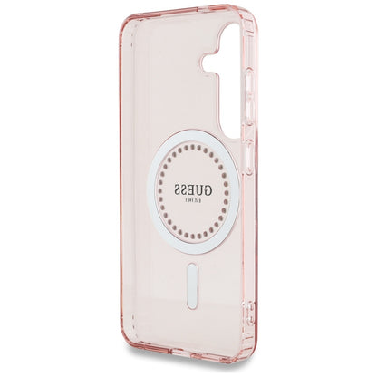 MagSafe-deksel for Samsung Galaxy S25 S931, Guess, IML Rhinestone, Rosa