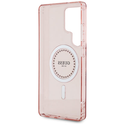 MagSafe-deksel for Samsung Galaxy S25 Ultra S938, Guess, IML Rhinestone, Rosa