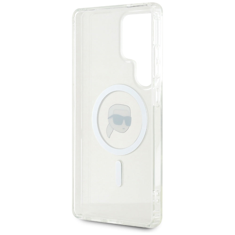 MagSafe-deksel for Samsung Galaxy S25 Ultra S938, Karl Lagerfeld, IML Karl's Head, Hvit
