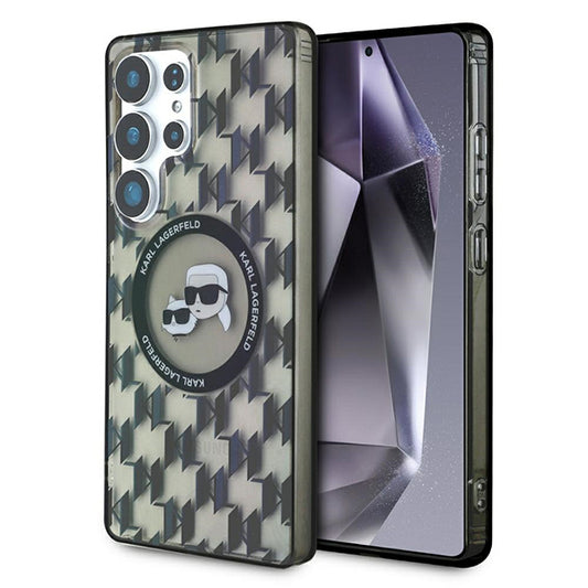 MagSafe-deksel for Samsung Galaxy S25 Ultra S938, Karl Lagerfeld, IML Monogram Karl & Choupette's Heads, Svart