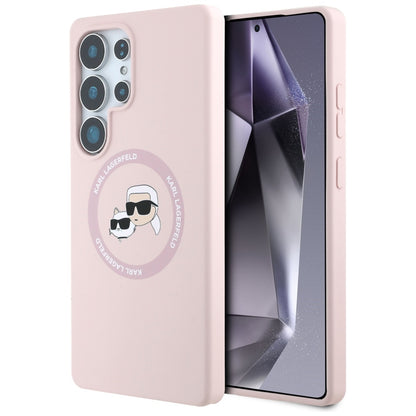 MagSafe-deksel for Samsung Galaxy S25 Ultra S938, Karl Lagerfeld, Silicone Double Heads, Rosa