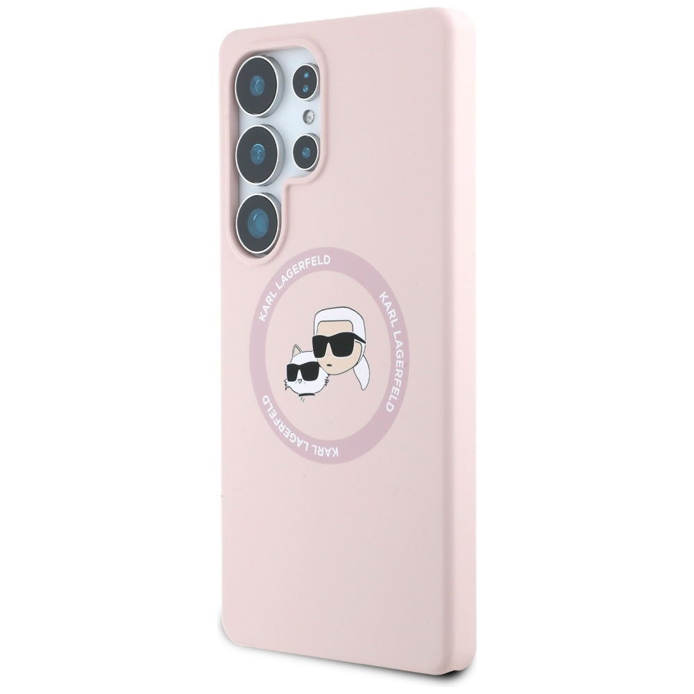 MagSafe-deksel for Samsung Galaxy S25 Ultra S938, Karl Lagerfeld, Silicone Double Heads, Rosa