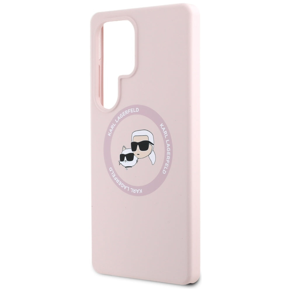 MagSafe-deksel for Samsung Galaxy S25 Ultra S938, Karl Lagerfeld, Silicone Double Heads, Rosa
