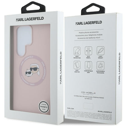 MagSafe-deksel for Samsung Galaxy S25 Ultra S938, Karl Lagerfeld, Silicone Double Heads, Rosa