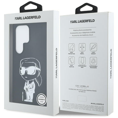 MagSafe-deksel for Samsung Galaxy S25 Ultra S938, Karl Lagerfeld, Silicone Graffiti, Svart