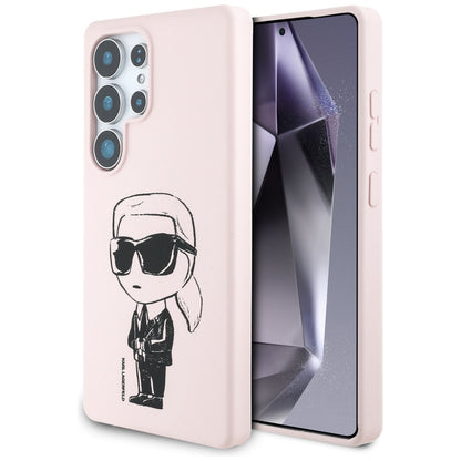 MagSafe-deksel for Samsung Galaxy S25 Ultra S938, Karl Lagerfeld, Silicone Graffiti, Rosa