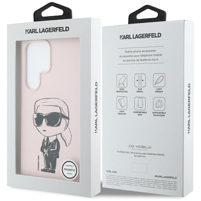 MagSafe-deksel for Samsung Galaxy S25 Ultra S938, Karl Lagerfeld, Silicone Graffiti, Rosa