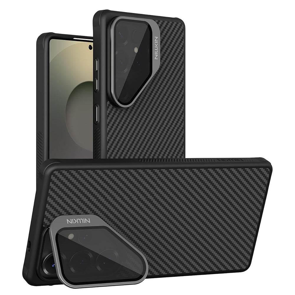 MagSafe-deksel for Samsung Galaxy S25 Ultra S938, Nillkin, CarboProp med gjennomsiktig svart linsebeskyttelse, svart