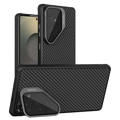 MagSafe-deksel for Samsung Galaxy S25 Ultra S938, Nillkin, CarboProp med gjennomsiktig svart linsebeskyttelse, svart