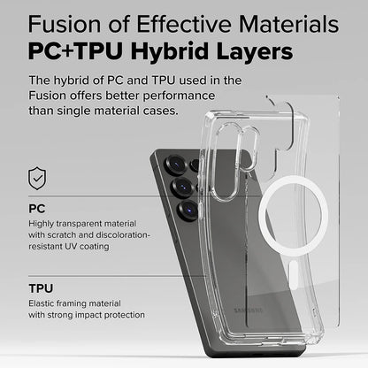 MagSafe-deksel for Samsung Galaxy S25 Ultra S938, Ringke, Fusion, Matt Transparent