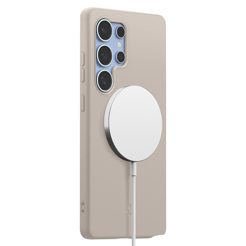 MagSafe-deksel for Samsung Galaxy S25 Ultra S938, Spigen, Silicone Fit, Beige